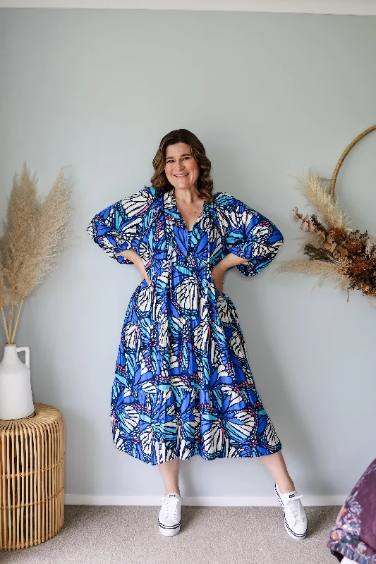 Boho Australia Athalia Midi Dress Blue